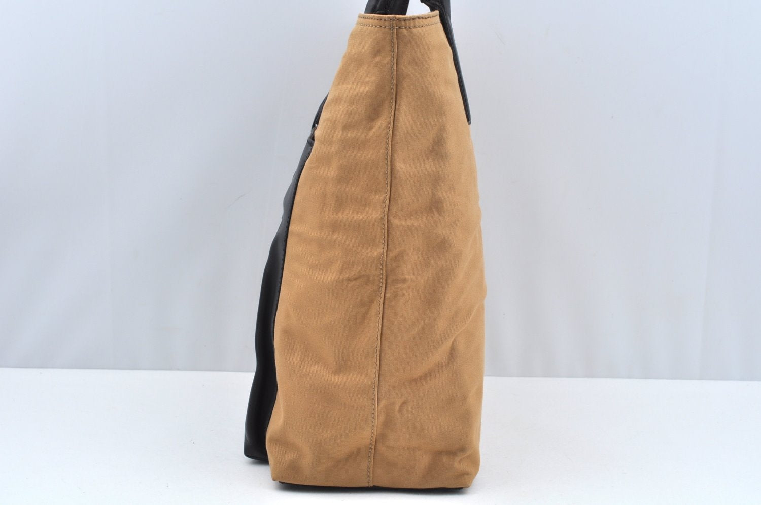 Authentic GUCCI Vintage Hand Tote Bag GG Canvas Leather Brown L0475