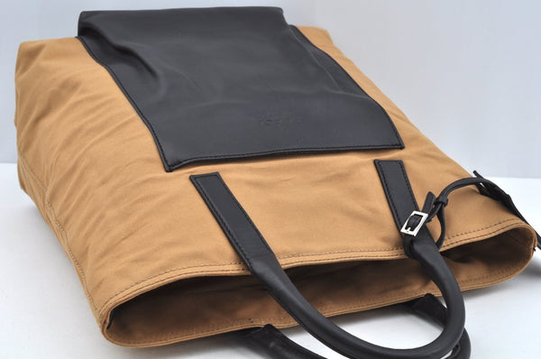 Authentic GUCCI Vintage Hand Tote Bag GG Canvas Leather Brown L0475