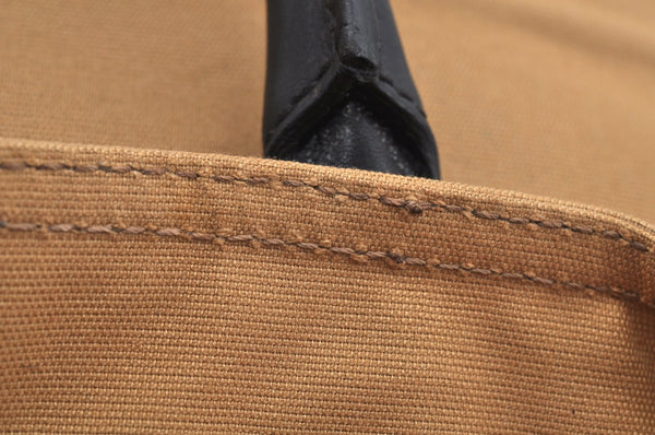 Authentic GUCCI Vintage Hand Tote Bag GG Canvas Leather Brown L0475