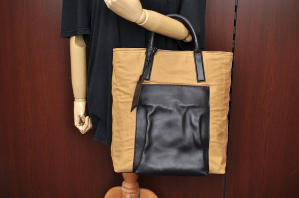 Authentic GUCCI Vintage Hand Tote Bag GG Canvas Leather Brown L0475