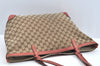 Authentic GUCCI Craft Shoulder Tote Bag GG Canvas Leather 247209 Brown L0476