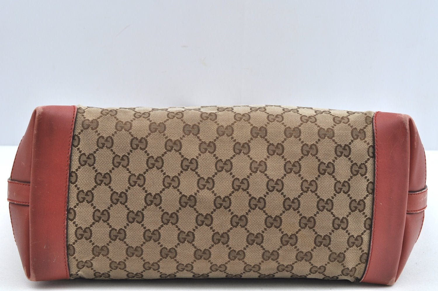 Authentic GUCCI Craft Shoulder Tote Bag GG Canvas Leather 247209 Brown L0476