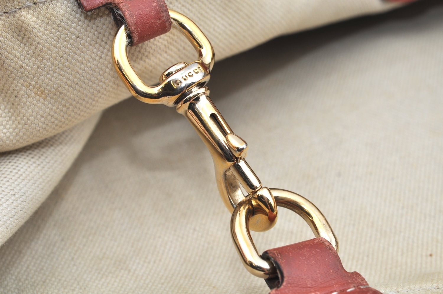 Authentic GUCCI Craft Shoulder Tote Bag GG Canvas Leather 247209 Brown L0476