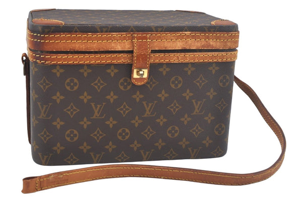 Auth Louis Vuitton Monogram Train Case Cosmetics Vanity Bag M23570 LV Junk L0477