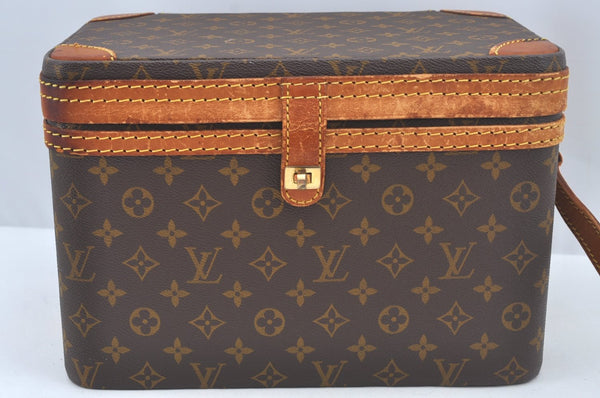 Auth Louis Vuitton Monogram Train Case Cosmetics Vanity Bag M23570 LV Junk L0477