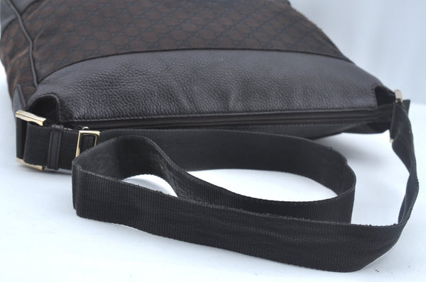 Authentic GUCCI Shoulder Cross Body Bag GG Canvas Leather Brown L0478