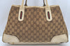 Authentic GUCCI Sherry Line Princy Ribbon Tote Bag GG Canvas 163805 Beige L0479