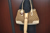 Authentic GUCCI Sherry Line Princy Ribbon Tote Bag GG Canvas 163805 Beige L0479