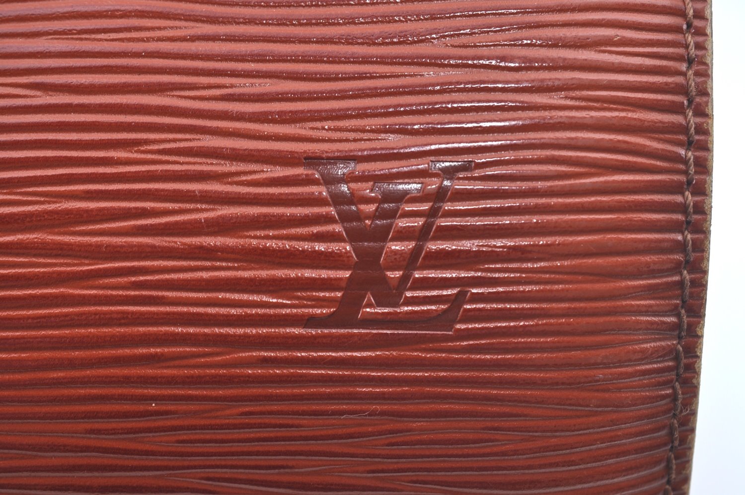 Authentic Louis Vuitton Epi Soufflot Black Hand Bag Brown M52223 LV L0480