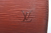 Authentic Louis Vuitton Epi Soufflot Black Hand Bag Brown M52223 LV L0480
