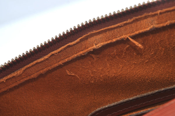 Authentic Louis Vuitton Epi Soufflot Black Hand Bag Brown M52223 LV L0480