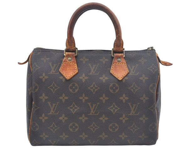 Authentic Louis Vuitton Monogram Speedy 25 Boston Hand Bag M41528 LV Junk L0482