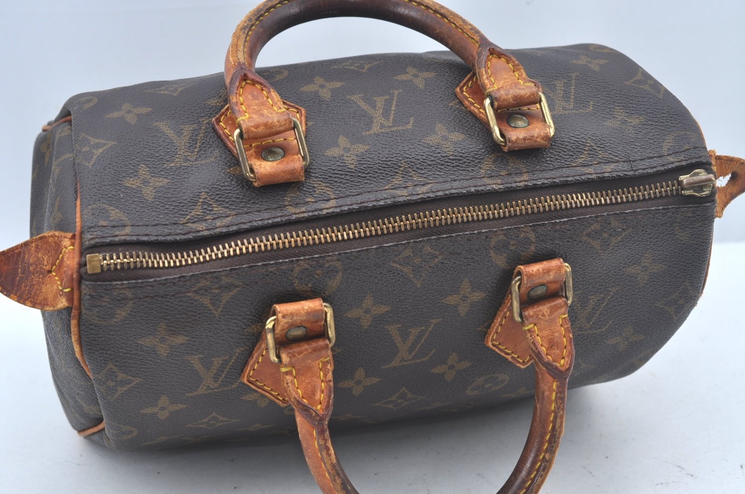 Authentic Louis Vuitton Monogram Speedy 25 Boston Hand Bag M41528 LV Junk L0482