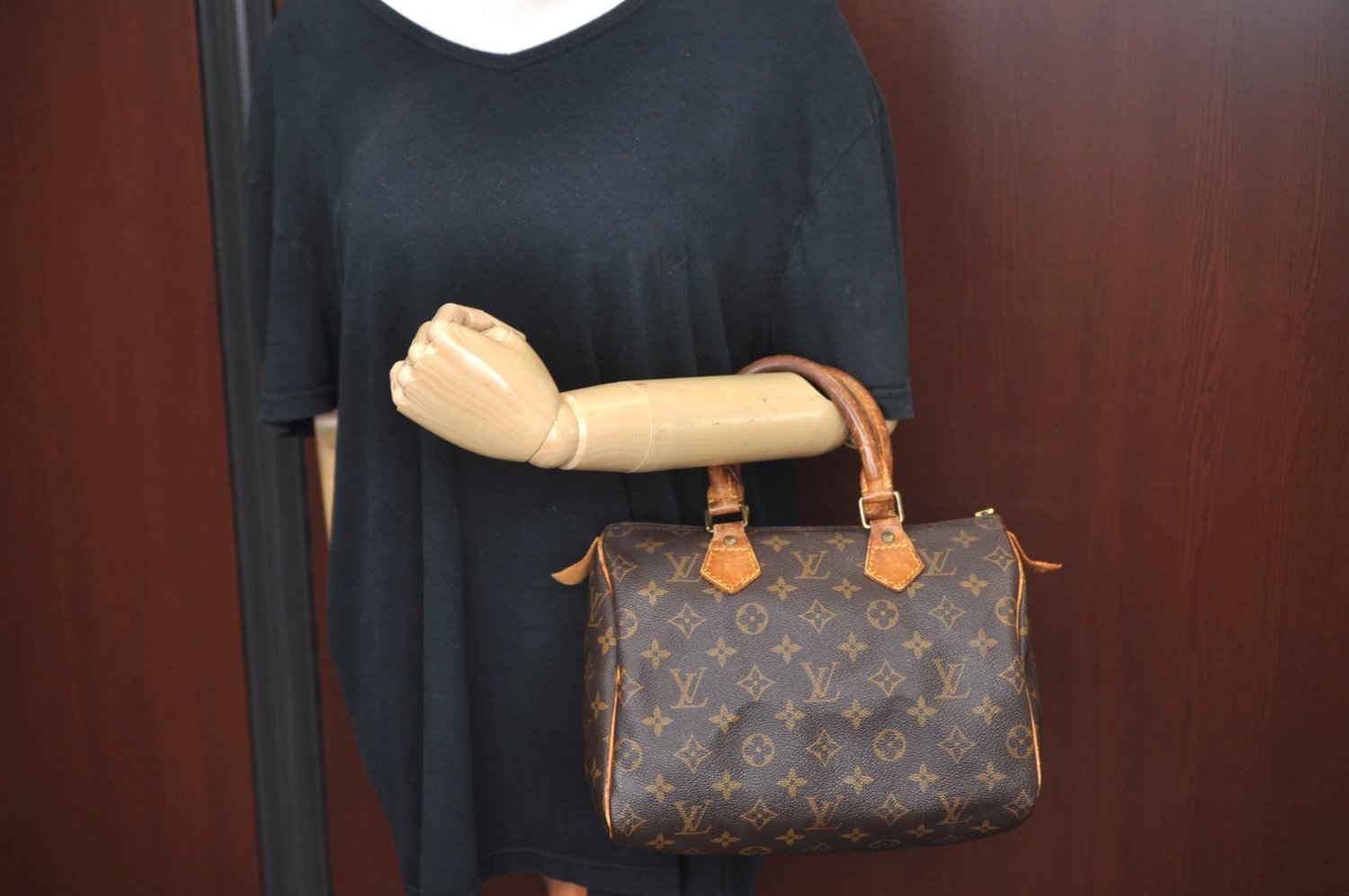 Authentic Louis Vuitton Monogram Speedy 25 Boston Hand Bag M41528 LV Junk L0482