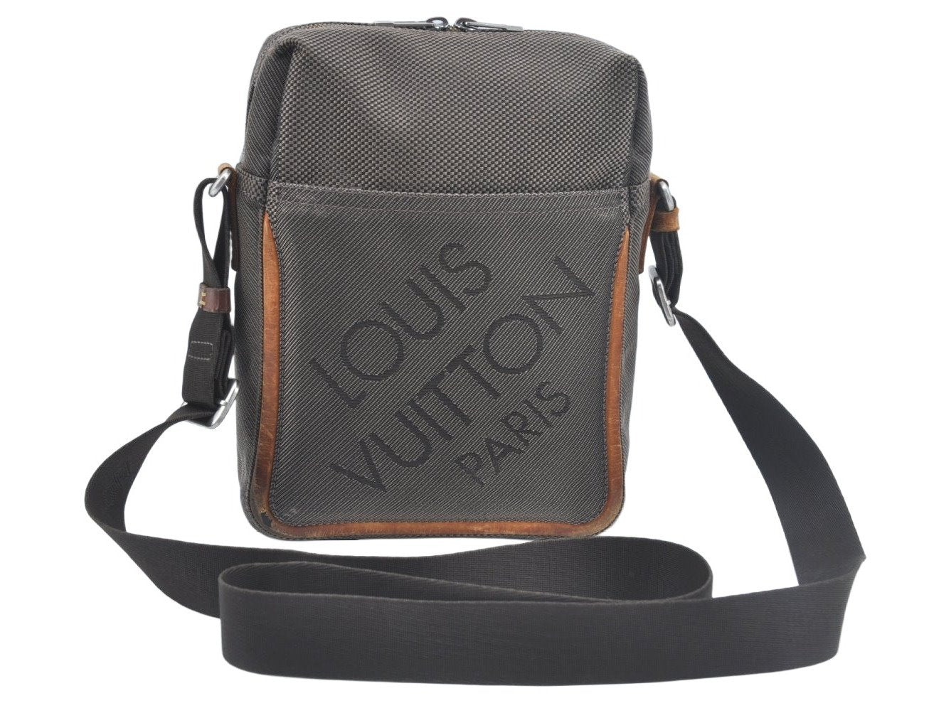 Authentic Louis Vuitton Damier Geant Citadin NM Shoulder Bag M93224 Brown L0483