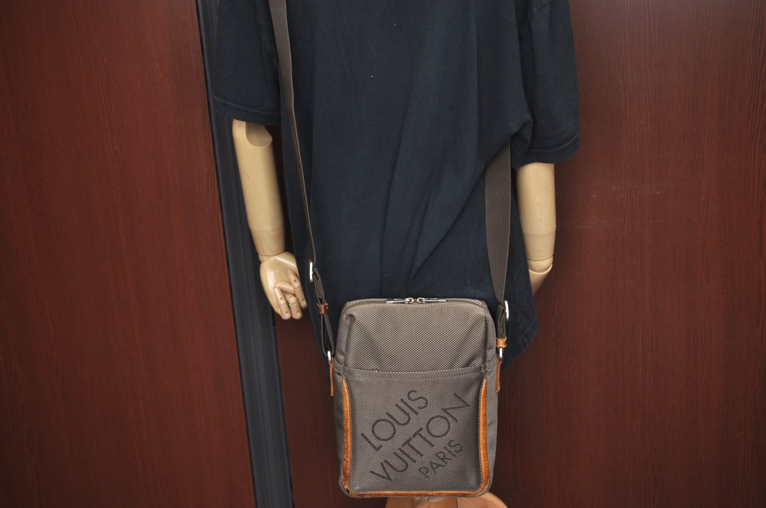 Authentic Louis Vuitton Damier Geant Citadin NM Shoulder Bag M93224 Brown L0483