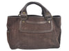 Authentic CELINE C Macadam Blason Pattern Hand Bag Suede Leather Brown L0485