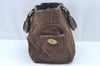 Authentic CELINE C Macadam Blason Pattern Hand Bag Suede Leather Brown L0485