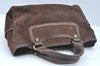 Authentic CELINE C Macadam Blason Pattern Hand Bag Suede Leather Brown L0485