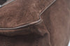 Authentic CELINE C Macadam Blason Pattern Hand Bag Suede Leather Brown L0485