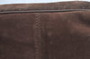Authentic CELINE C Macadam Blason Pattern Hand Bag Suede Leather Brown L0485