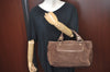 Authentic CELINE C Macadam Blason Pattern Hand Bag Suede Leather Brown L0485