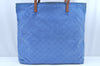 Authentic GUCCI Vintage Shoulder Tote Bag GG Nylon Leather 295252 Blue L0486