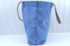 Authentic GUCCI Vintage Shoulder Tote Bag GG Nylon Leather 295252 Blue L0486