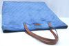 Authentic GUCCI Vintage Shoulder Tote Bag GG Nylon Leather 295252 Blue L0486