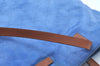 Authentic GUCCI Vintage Shoulder Tote Bag GG Nylon Leather 295252 Blue L0486