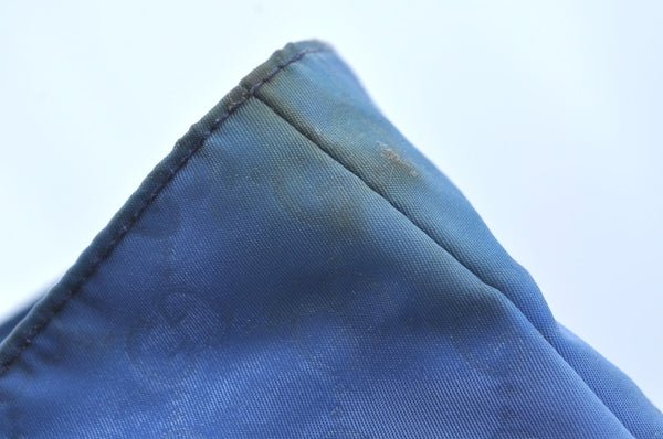 Authentic GUCCI Vintage Shoulder Tote Bag GG Nylon Leather 295252 Blue L0486