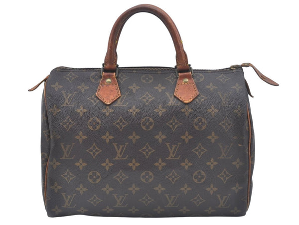 Authentic Louis Vuitton Monogram Speedy 30 Hand Boston Bag M41526 LV L0488