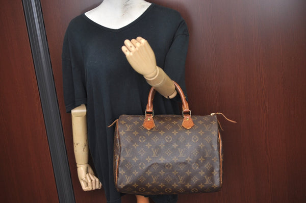 Authentic Louis Vuitton Monogram Speedy 30 Hand Boston Bag M41526 LV L0488