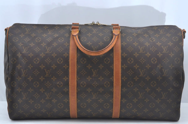 Authentic Louis Vuitton Monogram Keepall Bandouliere 60 M41412 Boston Bag L0489