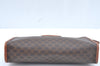 Authentic CELINE Macadam Blason Pattern Clutch Hand Bag PVC Leather Brown L0492