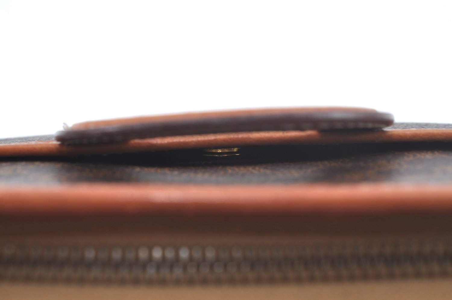 Authentic CELINE Macadam Blason Pattern Clutch Hand Bag PVC Leather Brown L0492