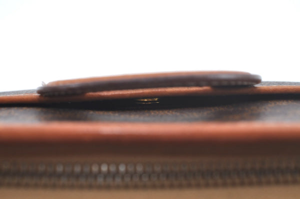 Authentic CELINE Macadam Blason Pattern Clutch Hand Bag PVC Leather Brown L0492
