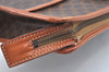 Authentic CELINE Macadam Blason Pattern Clutch Hand Bag PVC Leather Brown L0492
