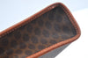 Authentic CELINE Macadam Blason Pattern Clutch Hand Bag PVC Leather Brown L0492
