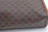Authentic CELINE Macadam Blason Pattern Clutch Hand Bag PVC Leather Brown L0492