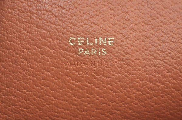 Authentic CELINE Macadam Blason Pattern Clutch Hand Bag PVC Leather Brown L0492