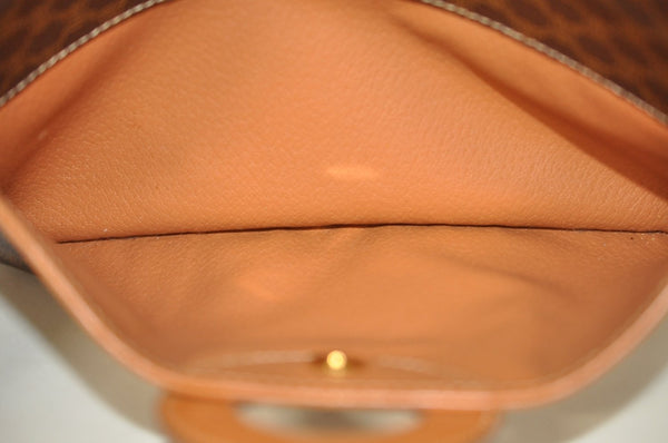 Authentic CELINE Macadam Blason Pattern Clutch Hand Bag PVC Leather Brown L0492