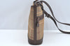 Authentic Burberrys Check Shoulder Cross Body Bag Canvas Leather Khaki  L0493