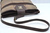 Authentic Burberrys Check Shoulder Cross Body Bag Canvas Leather Khaki  L0493