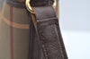 Authentic Burberrys Check Shoulder Cross Body Bag Canvas Leather Khaki  L0493