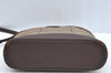 Authentic Burberrys Check Shoulder Cross Body Bag Canvas Leather Khaki  L0493