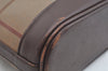 Authentic Burberrys Check Shoulder Cross Body Bag Canvas Leather Khaki  L0493