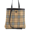 Authentic BURBERRY Nova Check Shoulder Tote Bag PVC Leather Beige Junk L0495