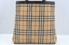 Authentic BURBERRY Nova Check Shoulder Tote Bag PVC Leather Beige Junk L0495