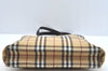 Authentic BURBERRY Nova Check Shoulder Tote Bag PVC Leather Beige Junk L0495